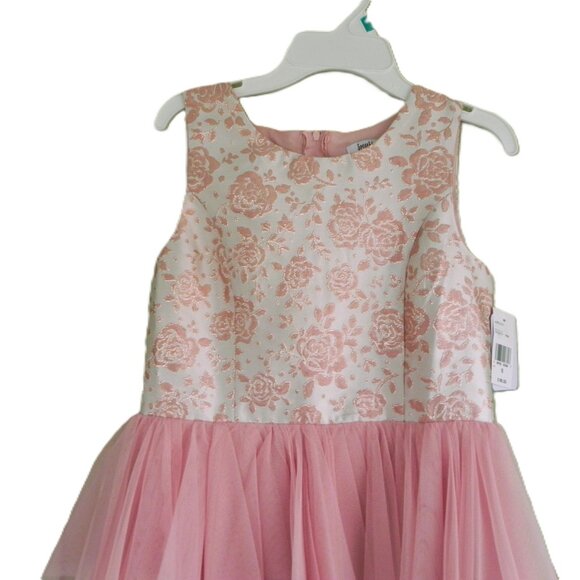 NWT Speechless Peach & Cream Embroidered Rose bodice & Tulle skirt Dress Girl 16 - Picture 2 of 6
